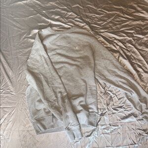 Champion Gray Crewneck Sweater Soft Cotton Blend